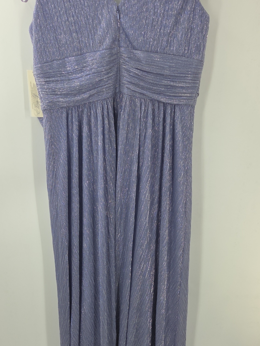 Sleeveless V-Neck Lavender Pleated Maxi Dress with Waist Bow - Picture 11 of 16